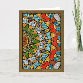 Digital Fish Mandala Feiertagskarte