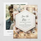 Digital Florals Mason Jar Wedding Save The Date (Vorne/Hinten)