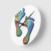 Digital Footprint Runde Wanduhr (Winkel)