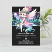 Digital Forest Fairy Birthday Einladung (Stehend Vorderseite)