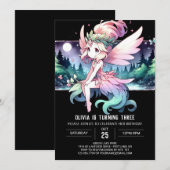 Digital Forest Fairy Birthday Einladung (Vorne/Hinten)