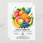 Digital Fruit Juicy Fiesta Geburtstag Einladung (Vorne/Hinten)