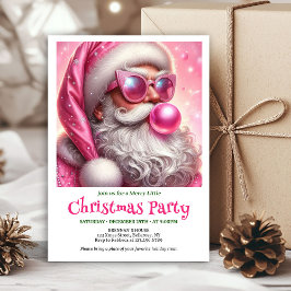 Digital Funny Santa Sunglasses Christmas Invites Einladung