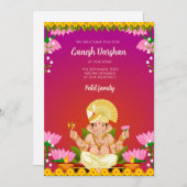 Digital Ganesh Einladungen Ganpati lädt Ganesh ein (Vorne/Hinten)