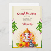 Digital Ganpati lädt Ganesh poja Einladungen ein (Vorne/Hinten)