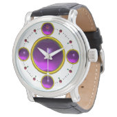 DIGITAL GEM STONE gold lila amethist Armbanduhr (Schrägansicht)