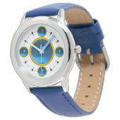 DIGITAL GEM STONE Goldblauer Saphir Armbanduhr (Schrägansicht)