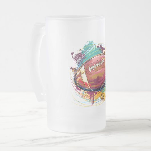 Digital gemalt American Football Design Mattglas Bierglas (Vorderseite Links)