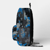 Digital Glitch Camo Rucksack - Benutzername Blau (Rechts)