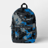 Digital Glitch Camo Rucksack - Benutzername Blau (Vorderseite)