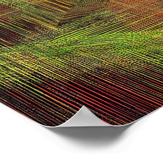 Digital Glitch Geometric Fabric Pattern Poster (Ecke)