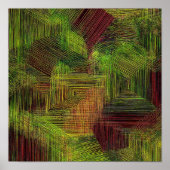 Digital Glitch Geometric Fabric Pattern Poster (Vorne)