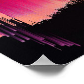 Digital Glitch Sunset Horizon Poster (Ecke)