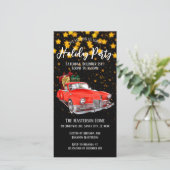 Digital Gold Stars Einladung Weihnachtsfeier (Stehend Vorderseite)