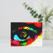 Digital Graffiti Eye Postkarte (Stehend Vorderseite)