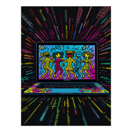 Digital Graffiti: Pop Art Laptop Poster