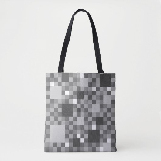 Digital Gray Pixel Little Squares Tasche (Vorderseite)