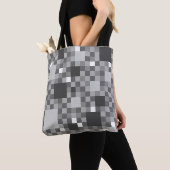 Digital Gray Pixel Little Squares Tasche (Von Nahem)