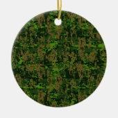 Digital Green Camouflage Accent im Holzlandstil Keramik Ornament (Vorne)