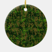 Digital Green Camouflage Accent im Holzlandstil Keramik Ornament (Hinten)
