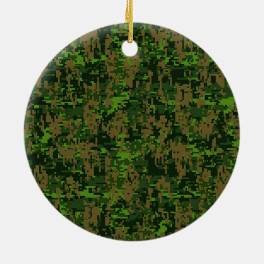 Digital Green Camouflage Accent im Holzlandstil Keramik Ornament (Hinten)