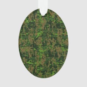 Digital Green Camouflage Accent im Holzlandstil Ornament