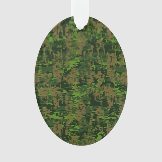 Digital Green Camouflage Accent im Holzlandstil Ornament (Vorderseite)