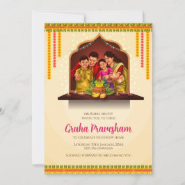 Digital Gruhapravesam lädt indische Haushaltswärmu Einladung