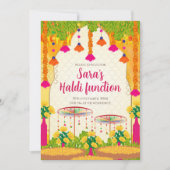 Digital Haldi Einladung Mehndi einladen Haldi-Kart (Vorderseite)