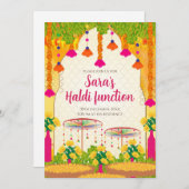 Digital Haldi Einladung Mehndi einladen Haldi-Kart (Vorne/Hinten)