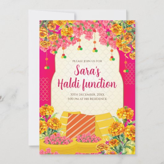 Digital Haldi Einladungen & Digital Mayoun einlade (Vorderseite)