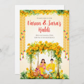 Digital Haldi Einladungen Pithi lädt ein (Vorne/Hinten)