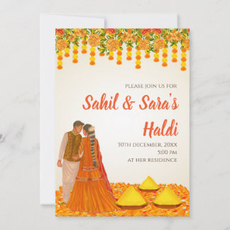 Digital Haldi lädt & Wedding Haldi ein Einladung