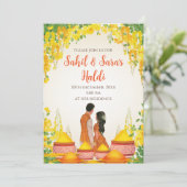 Digital Haldi Zeremonie Einladungen & Pithi Einlad (Stehend Vorderseite)