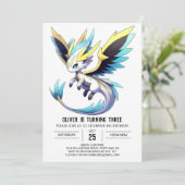 Digital Happy Dragon Birthday Einladung (Stehend Vorderseite)