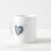 Digital Heart Sacred Geometry Heart Design Kaffeetasse (Vorderseite Links)