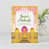 Digital Henna Party Einladungen & Haldi laden (Stehend Vorderseite)