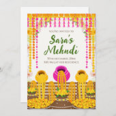 Digital Henna Party Einladungen & Haldi laden (Vorne/Hinten)