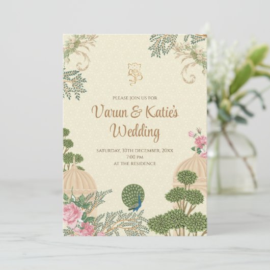 Digital Hindu Einladung als Hindu Hochzeit einlade (Stehend Vorderseite)