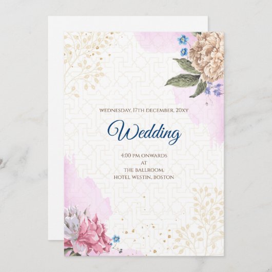 Digital Hindu Hochzeit Einladung Indische Hochzeit (Vorne/Hinten)