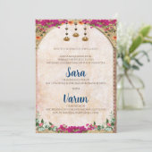 Digital Hindu Wedding Card Indische Hochzeitkarte Einladung (Stehend Vorderseite)