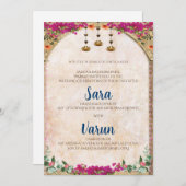 Digital Hindu Wedding Card Indische Hochzeitkarte Einladung (Vorne/Hinten)