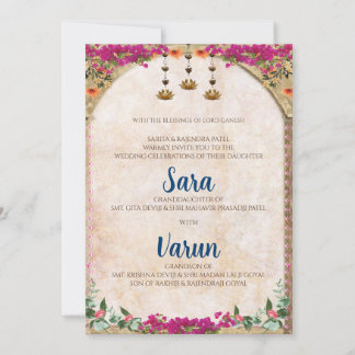 Digital Hindu Wedding Card Indische Hochzeitkarte Einladung