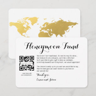 Digital Honeymoon Fund Hochzeit Gold Enclosure Car Begleitkarte