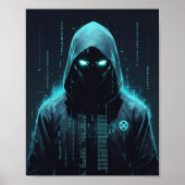 Digital Hooded Hacker Poster (Vorne)