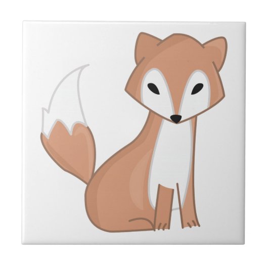 Digital-Illustration eines niedlichen Fox Fliese (Vorderseite)