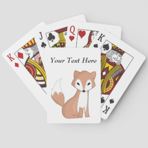 Digital-Illustration eines niedlichen Fox Spielkarten