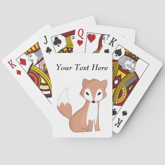 Digital-Illustration eines niedlichen Fox Spielkarten (Rückseite)