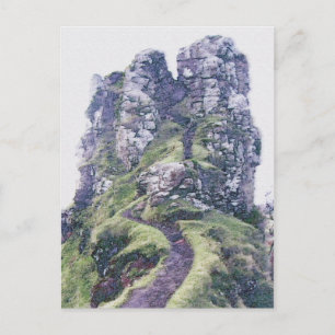Digital Illustration Fee Glen Castle - Schottland Postkarte