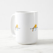 Digital Illustration of Smiling Sun with Rainbow Kaffeetasse (Vorderseite Links)
